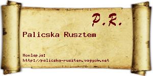 Palicska Rusztem névjegykártya